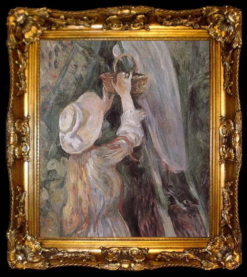 framed  Berthe Morisot Detail of peach trees, ta009-2